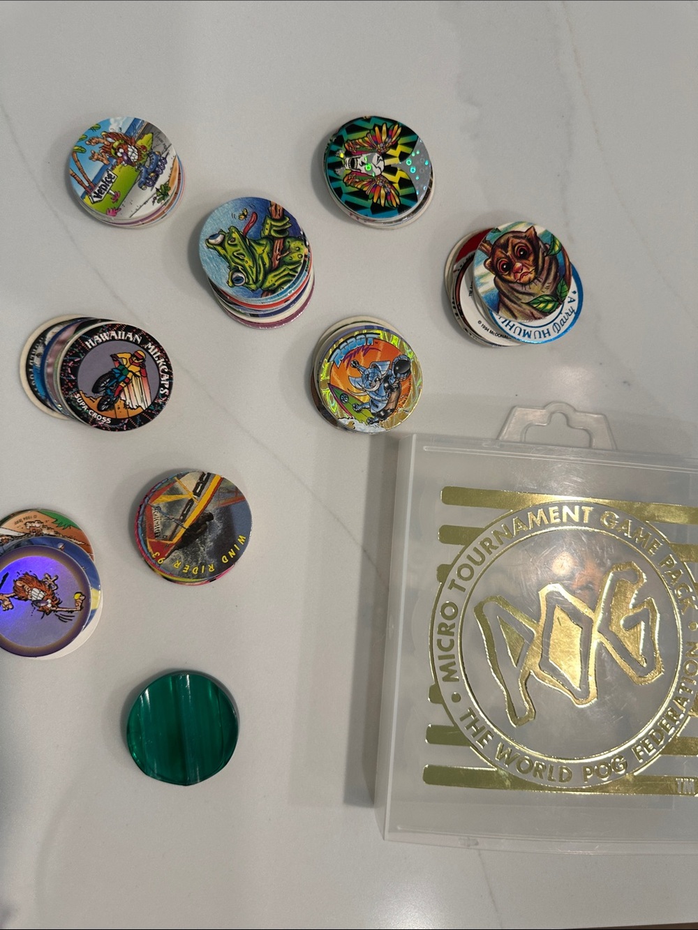 Kids Collectible Game Tokens - Green and Multi-Color Pack